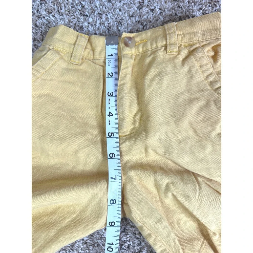 The Children's Place Boys Yellow Linen Cotton Blend Shorts Size 4T Summer Casual